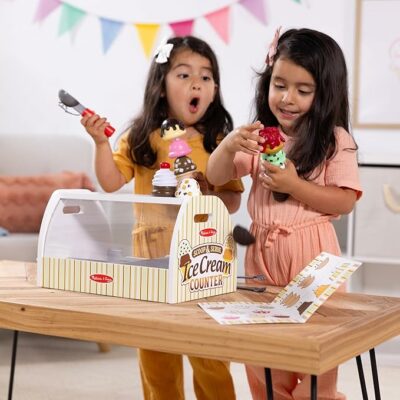 Melissa & Doug Wooden Scoop & Serve Ice Cream Counter