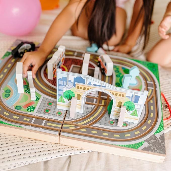 Melissa & Doug 18-Piece Wooden Take Along Tabletop Town Melissa & Doug 18-Piece Wooden Take Along Tabletop Town