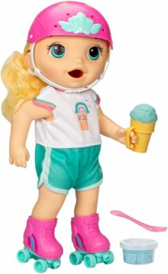 Baby Alive Roller Skate Baby Doll Blonde Hair