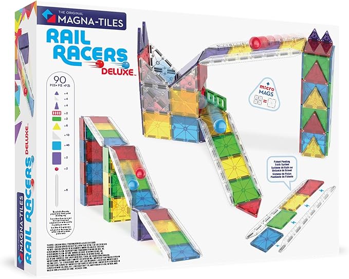 MAGNA TILES Rail Racers Deluxe 90 Piece Magnetic Construction Set MAGNA TILES Rail Racers Deluxe 90 Piece Magnetic Construction Set