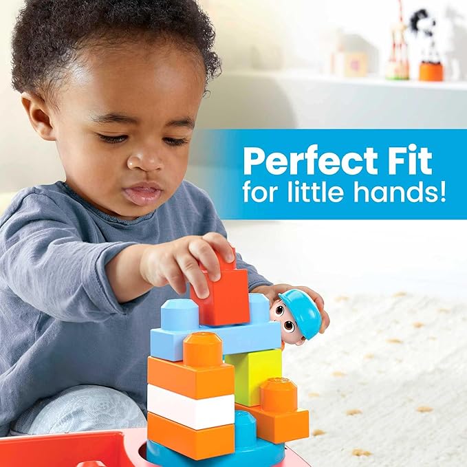MEGA BLOKS Building Toy Set Block Spinning Wagon with 20 Pieces and Storage MEGA BLOKS Building Toy Set Block Spinning Wagon with 20 Pieces and Storage