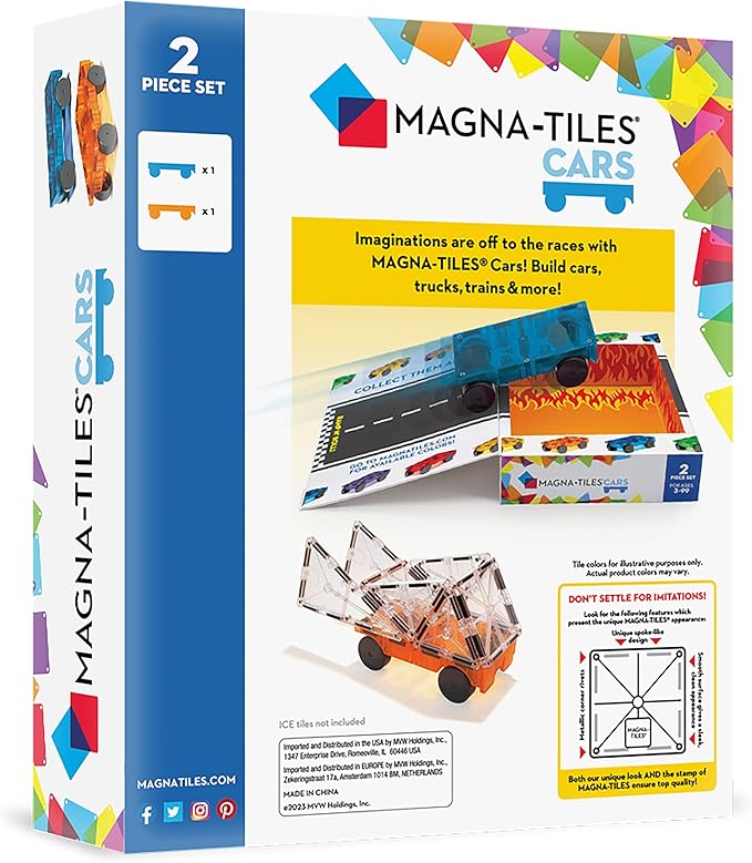 MAGNA TILES Cars Blue & Orange 2 Piece MAGNA TILES Cars Blue & Orange 2 Piece