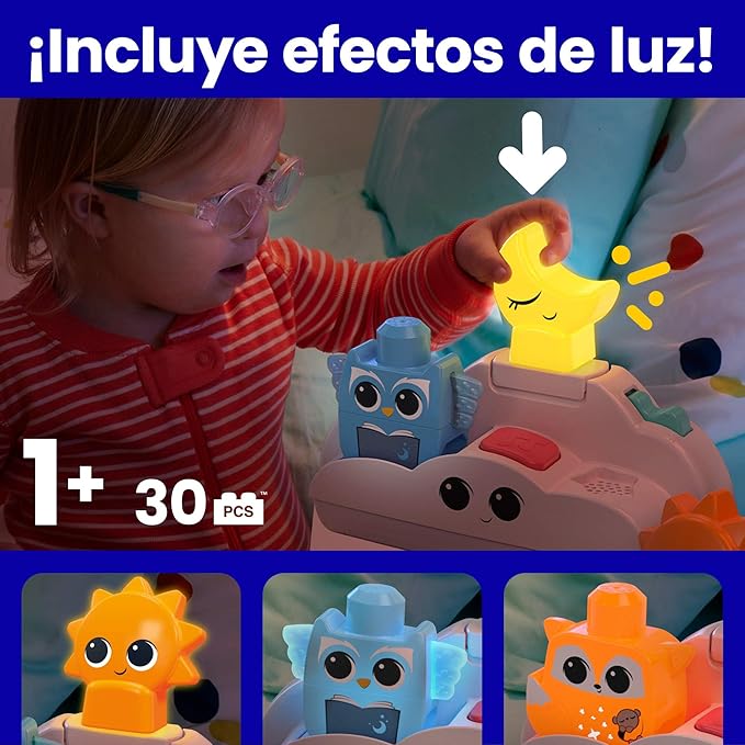 MEGA BLOKS Rise & Snooze Night Light with 30 Pieces MEGA BLOKS Rise & Snooze Night Light with 30 Pieces