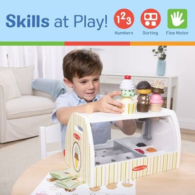 Melissa & Doug Wooden Scoop & Serve Ice Cream Counter