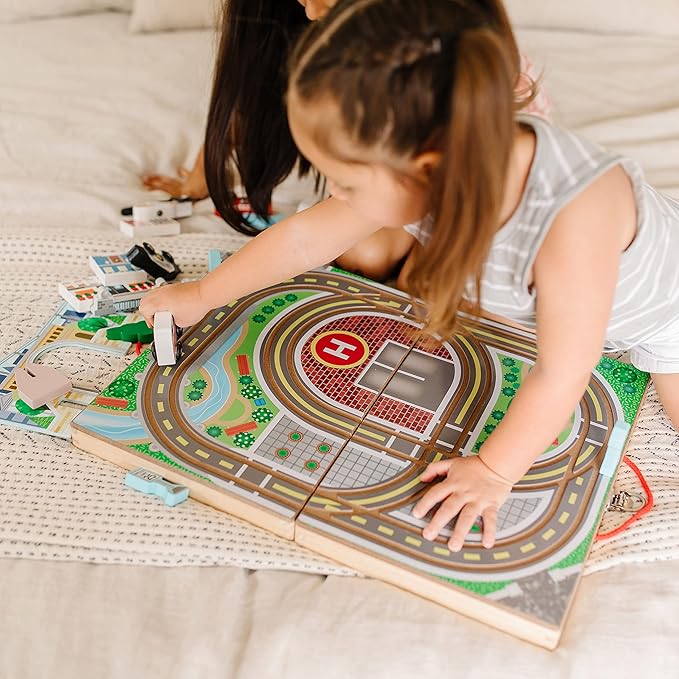 Melissa & Doug 18-Piece Wooden Take Along Tabletop Town Melissa & Doug 18-Piece Wooden Take Along Tabletop Town