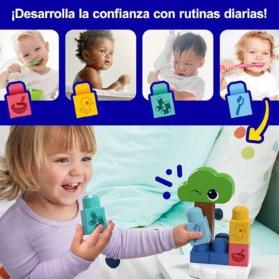 MEGA BLOKS Rise & Snooze Night Light with 30 Pieces