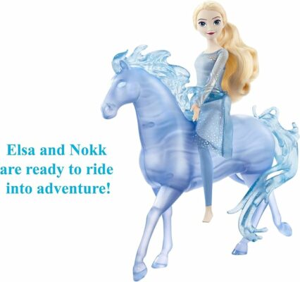 Disney Frozen Toys Elsa Fashion Doll & Horse Shaped Water Nokk Figure Set