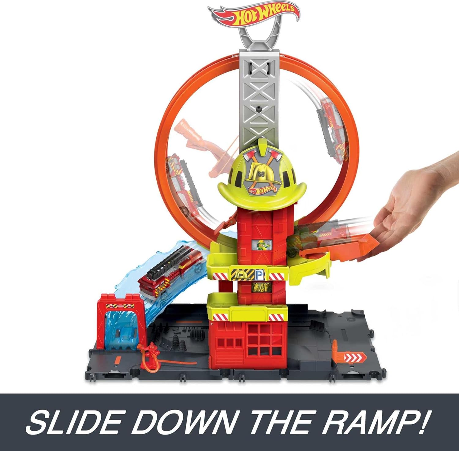 Hot Wheels City with 1 Toy Car Kid Powered Elevator Hot Wheels City with 1 Toy Car Kid Powered Elevator