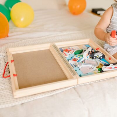 Melissa & Doug 18-Piece Wooden Take Along Tabletop Town