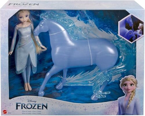 Disney Frozen Toys Elsa Fashion Doll & Horse Shaped Water Nokk Figure Set