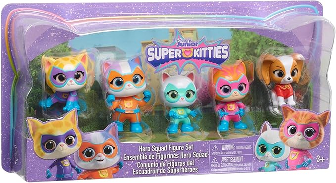 Disney Junior SuperKitties Hero Squad 5 Piece Figure Set