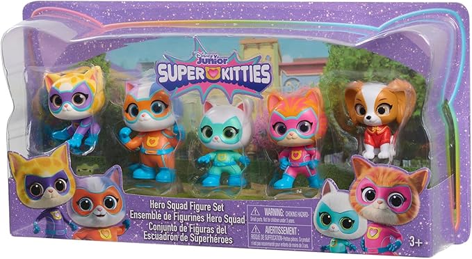 Disney Junior SuperKitties Hero Squad 5 Piece Figure Set