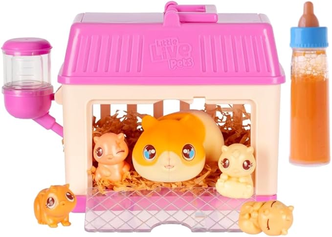 Little Live Mama Surprise Minis Hamster & Babies with 2 Magic Feeding Bottles Bundled Gift Set