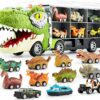 Dinosaur Truck with 12 Pull Back Cars Giftset
