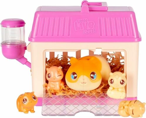 Little Live Mama Surprise Minis Hamster & Babies with 2 Magic Feeding Bottles Bundled Gift Set