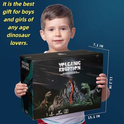Large Volcano Set with 9 Realistic Dinosaur Action Figures
