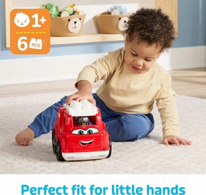 MEGA BLOKS Freddy Firetruck with 6 Pieces and Storage