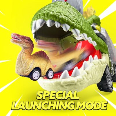 Dinosaur Truck with 12 Pull Back Cars Giftset