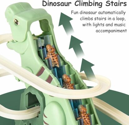 Dinosaur Chasing Race Track Dinosaur Climbing Slide Music Toy