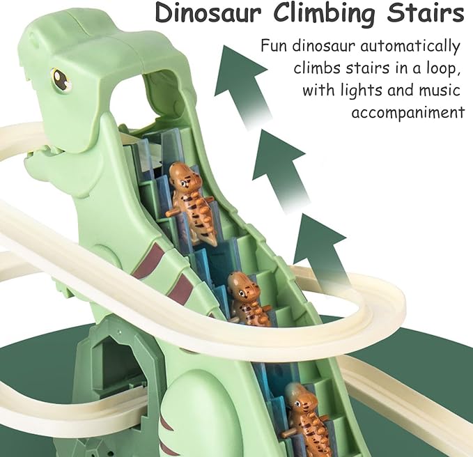Dinosaur Chasing Race Track Dinosaur Climbing Slide Music Toy Dinosaur Chasing Race Track Dinosaur Climbing Slide Music Toy
