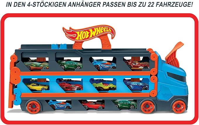 Hot Wheels Speedway Hauler Storage Carrier with 3 Scale Cars Hot Wheels Speedway Hauler Storage Carrier with 3 Scale Cars