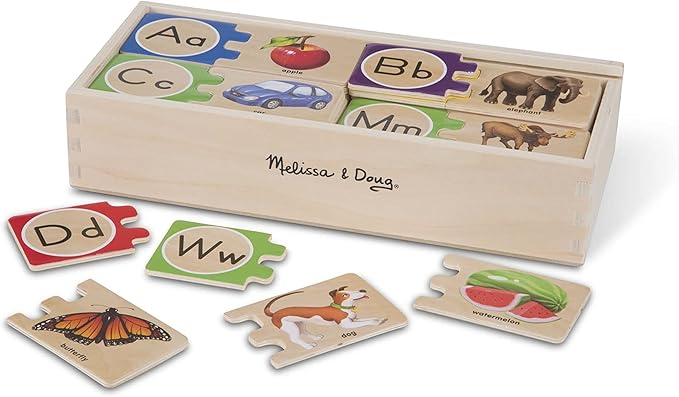 Melissa & Doug Self Correcting Alphabet Puzzle 52 pcs with Toy