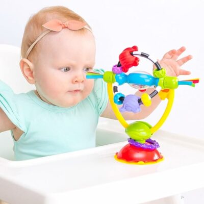Playgro Baby High Chair Spinning Toy with Rattle and Suction Cup