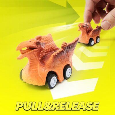 Dinosaur Truck with 12 Pull Back Cars Giftset