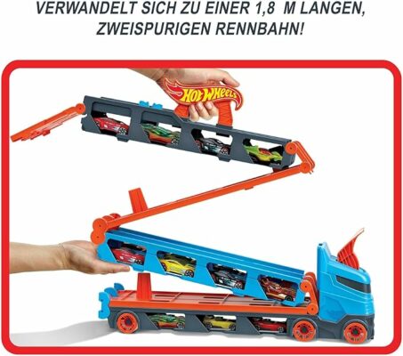 Hot Wheels Speedway Hauler Storage Carrier with 3 Scale Cars