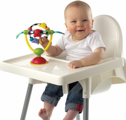 Playgro Baby High Chair Spinning Toy with Rattle and Suction Cup