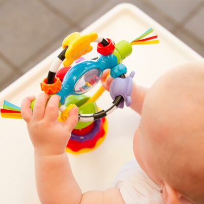 Playgro Baby High Chair Spinning Toy with Rattle and Suction Cup