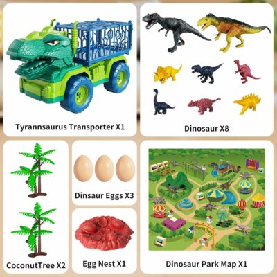 Dinosaur Truck Toys for Kids Jurassic Play Set