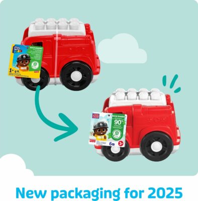 MEGA BLOKS Freddy Firetruck with 6 Pieces and Storage