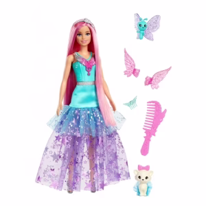 Barbie Doll with 2 Fantasy Pets and Dress