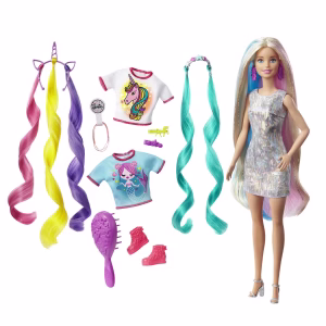 Barbie Fantasy Hair Fashion Doll with Colorful Blonde Hair