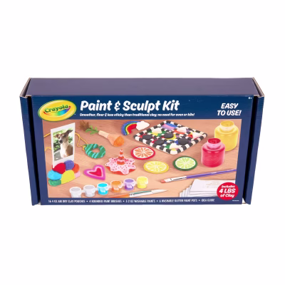 Crayola Paint & Sculpt Kit with Air Dry Clay and Washable Paints
