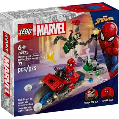 LEGO Marvel Motorcycle Chase Spider Man vs Doc Ock Buildable Toy
