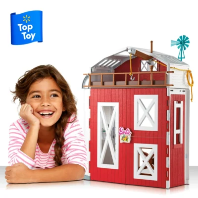 Barbie Horse Barn Playset with 25+ Feeding & Grooming Accessories
