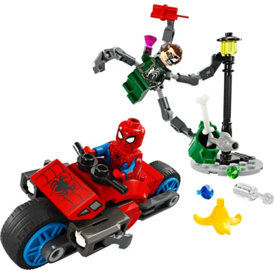 LEGO Marvel Motorcycle Chase Spider Man vs Doc Ock Buildable Toy