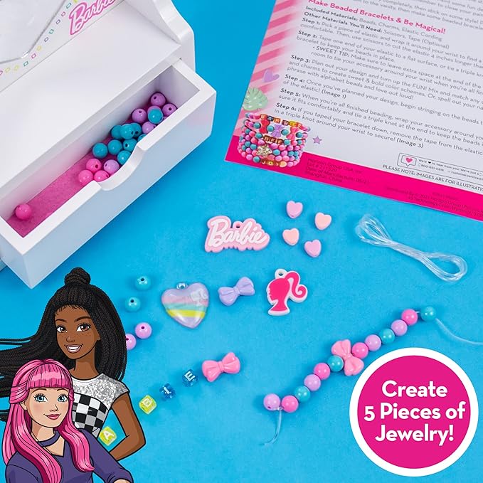 Barbie Paint Your Own Jewelry Box 100+ Charms & Beads Kit for Kids Barbie Paint Your Own Jewelry Box 100+ Charms & Beads Kit for Kids