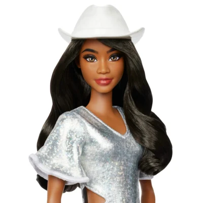 Barbie Fashionistas Doll in Sparkly Silver Dress