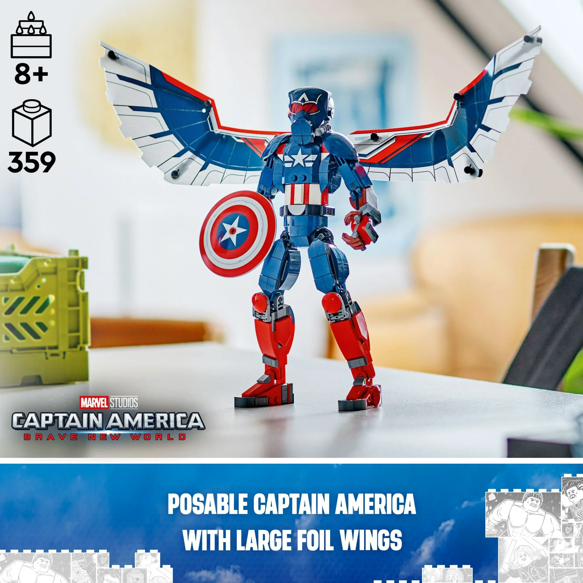 LEGO Marvel New Captain America Construction Figure LEGO Marvel New Captain America Construction Figure