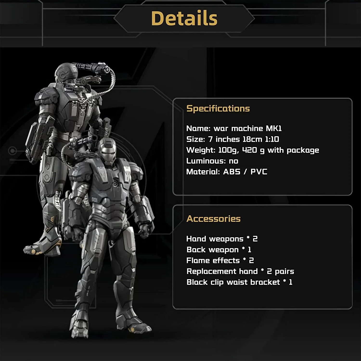Avengers Mark1 War Machine Action Figures Set Avengers Mark1 War Machine Action Figures Set