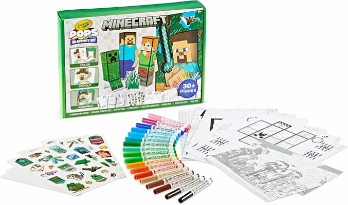 Crayola Minecraft POPs 3D Art Kit for Kids Coloring Activity Set