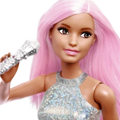 Barbie Pop Star Doll Dressed In Iridescent Skirt with Microphone