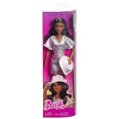 Barbie Fashionistas Doll in Sparkly Silver Dress