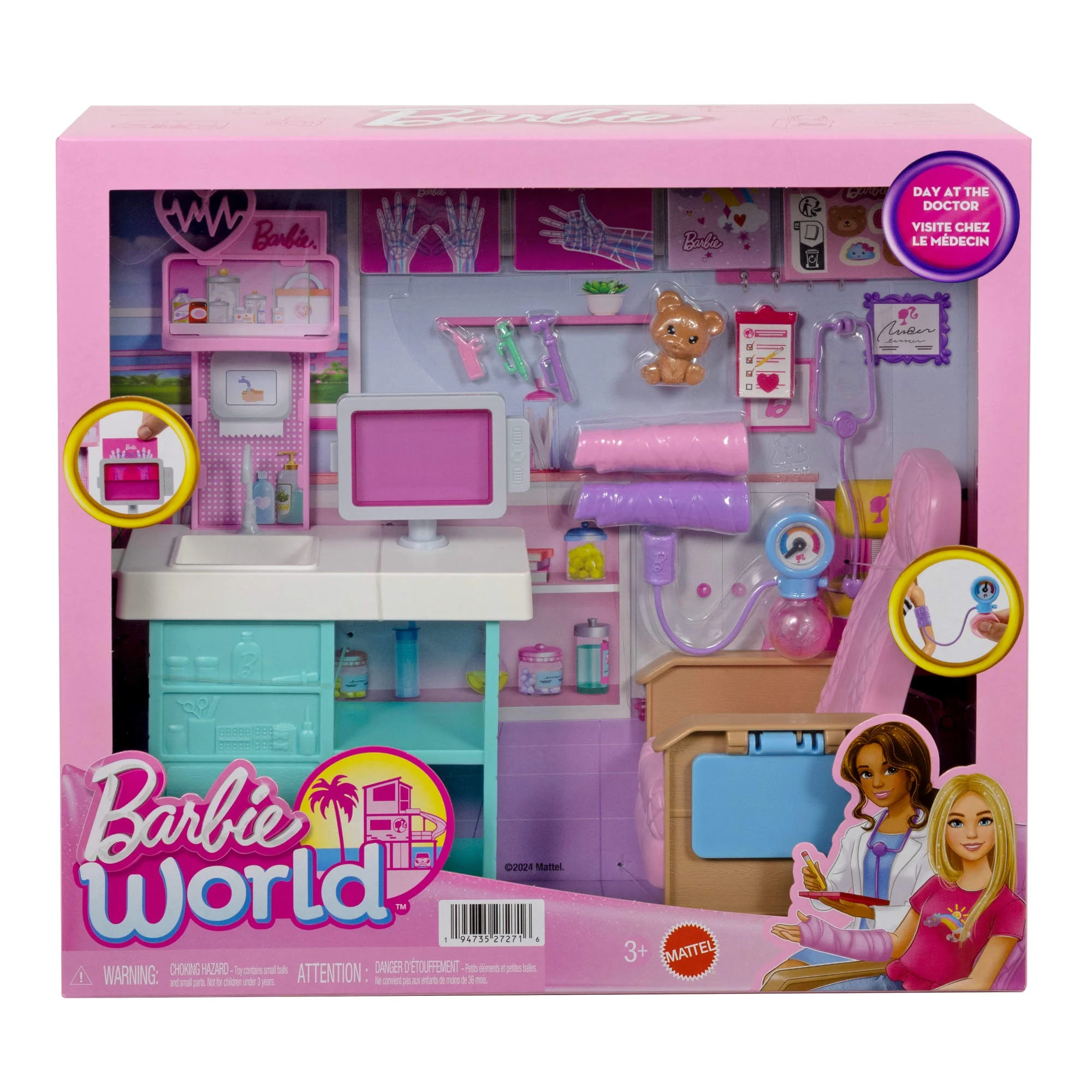 Barbie World Day at the Doctor Toy Playset with Medical Station Barbie World Day at the Doctor Toy Playset with Medical Station