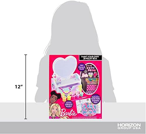 Barbie Paint Your Own Jewelry Box 100+ Charms & Beads Kit for Kids Barbie Paint Your Own Jewelry Box 100+ Charms & Beads Kit for Kids
