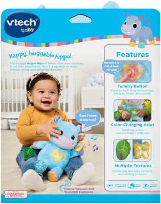 VTech Baby Hug a Hippo Musical Plush Toy with Lights and Textures