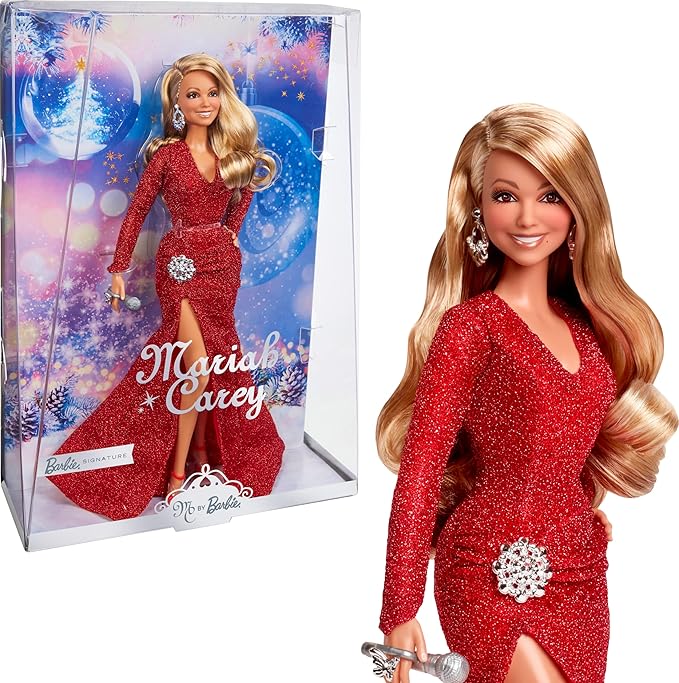 Barbie Signature Doll Mariah Holiday Collectible in Red Glitter Gown